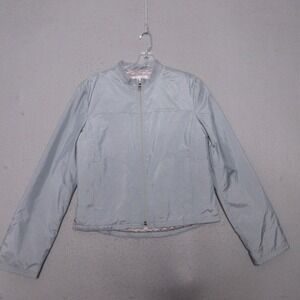 Vintage Y2K Armani Exchange Jacket Medium Gray Lightweight  Moto Biker Zip Front